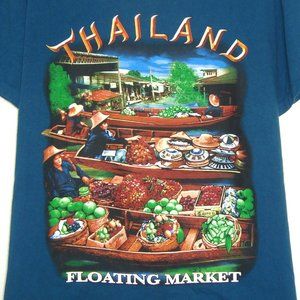 FOAT Thailand Floating Market Front Back Graphic T-Shirt Size XL